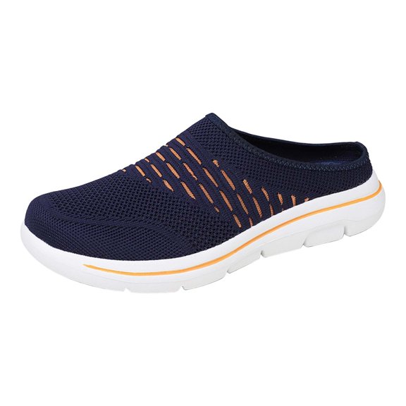 NOKIO Sport Knitted L𝗈afers for Men Breathable Soft Sole Mules Shoes Fashion S𝗅ip On Backless Casual Shoes Lightweight Outdoor Walking Shoes Comfortable Closed Toe Sneakers