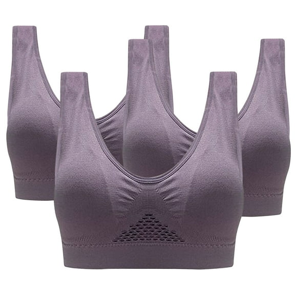 Womens Sports Bras, 3 Pack Yoga Comfort Seamless Stretchy Sports Bra for Women Breathable Cool Liftup Air Daily Bra
