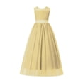 thumbnail image 6 of Crunowin Girls Summer Dress Sleeveless Round Neck Tulle Fabric Elegant & Flowy Birthday Party Gown Yellow Size 2T, 6 of 6