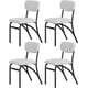 thumbnail image 1 of Set of 4 moderno forrado kitchen dining room sillas con arched metal legs, ideal para para kitchen y sala de estar (beige), 1 of 7