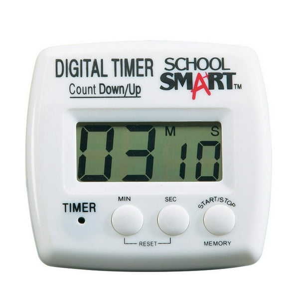 School Smart Count up/Count Down Timer, Digital, (1) AAA Battery, 3 x 3