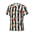 thumbnail image 3 of Yiaed Rose Flowers Print Mens Short Sleeve Tight Fit T-Shirt, Crewneck Casual Tee-Small, 3 of 5