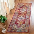 thumbnail image 3 of SAFAVIEH Crystal Salma Traditional Area Rug, Light Blue/Fuchsia, 7' x 7' Round, 3 of 7