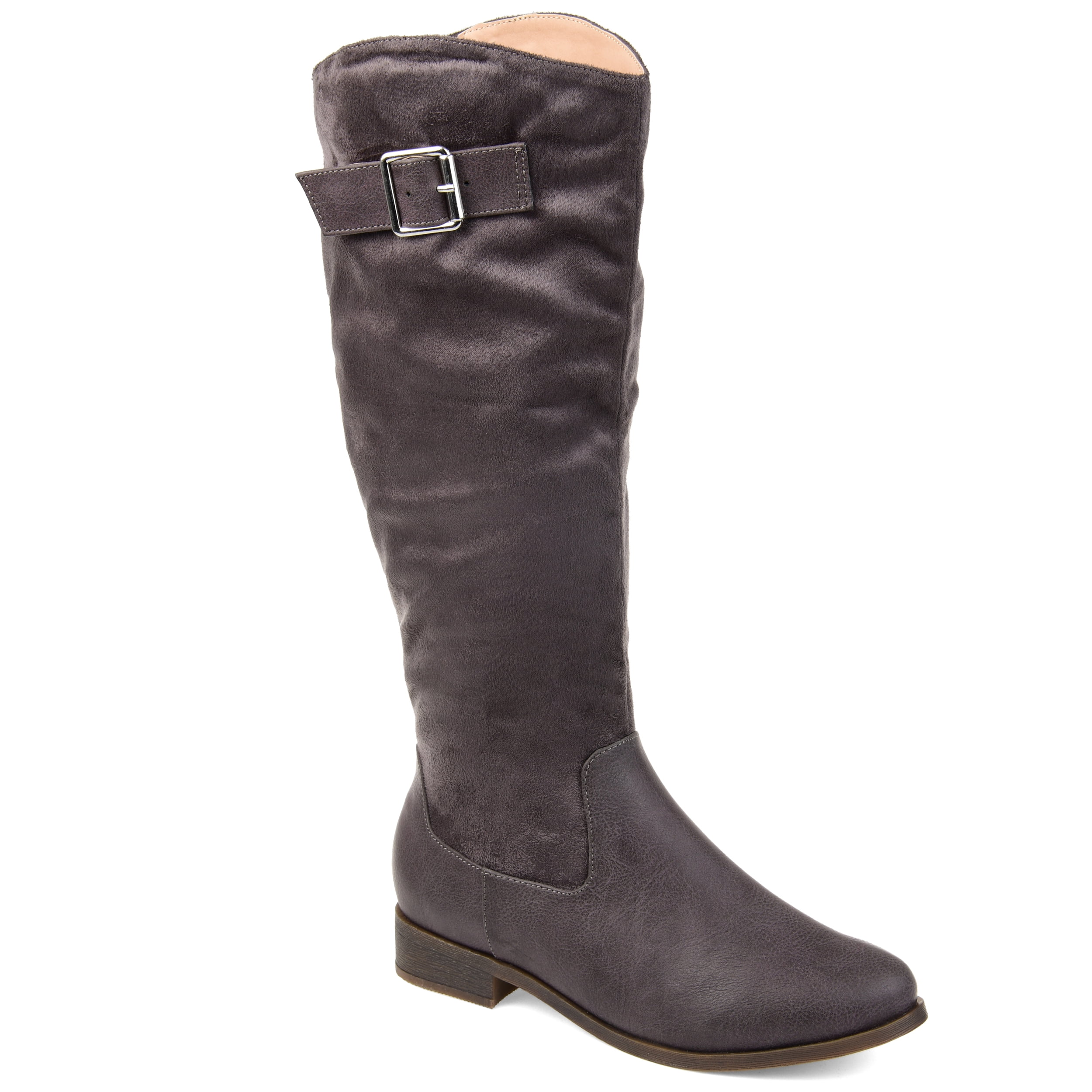 wide calf two tone riding boots