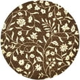 thumbnail image 2 of SAFAVIEH Soho Chase Floral Wool Area Rug, Brown/Ivory, 6' x 6' Round, 2 of 6
