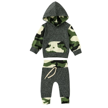 

Fsqjgq Boys Pajama Sets Toddler Bow Tie Set Shirt Camouflage Boy Baby Pants Set T Outfits Hooded Boys Outfits&Set Boys Track Pants Size 7 Baby Layette Set Cotton Blend Grey 90
