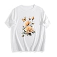 thumbnail image 4 of Floruhand Women's Boho Flower T Shirt Vintage Flowers Printed Shirt Graphic Tee Casual Botanical Short Sleeve Tops, 4 of 4