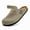 khaki, variant on Mens Suede Clogs Cork Footbed Slippers Arch Support Potato Shoes Indoor Outdoor Slippers with Adjustable Buckle