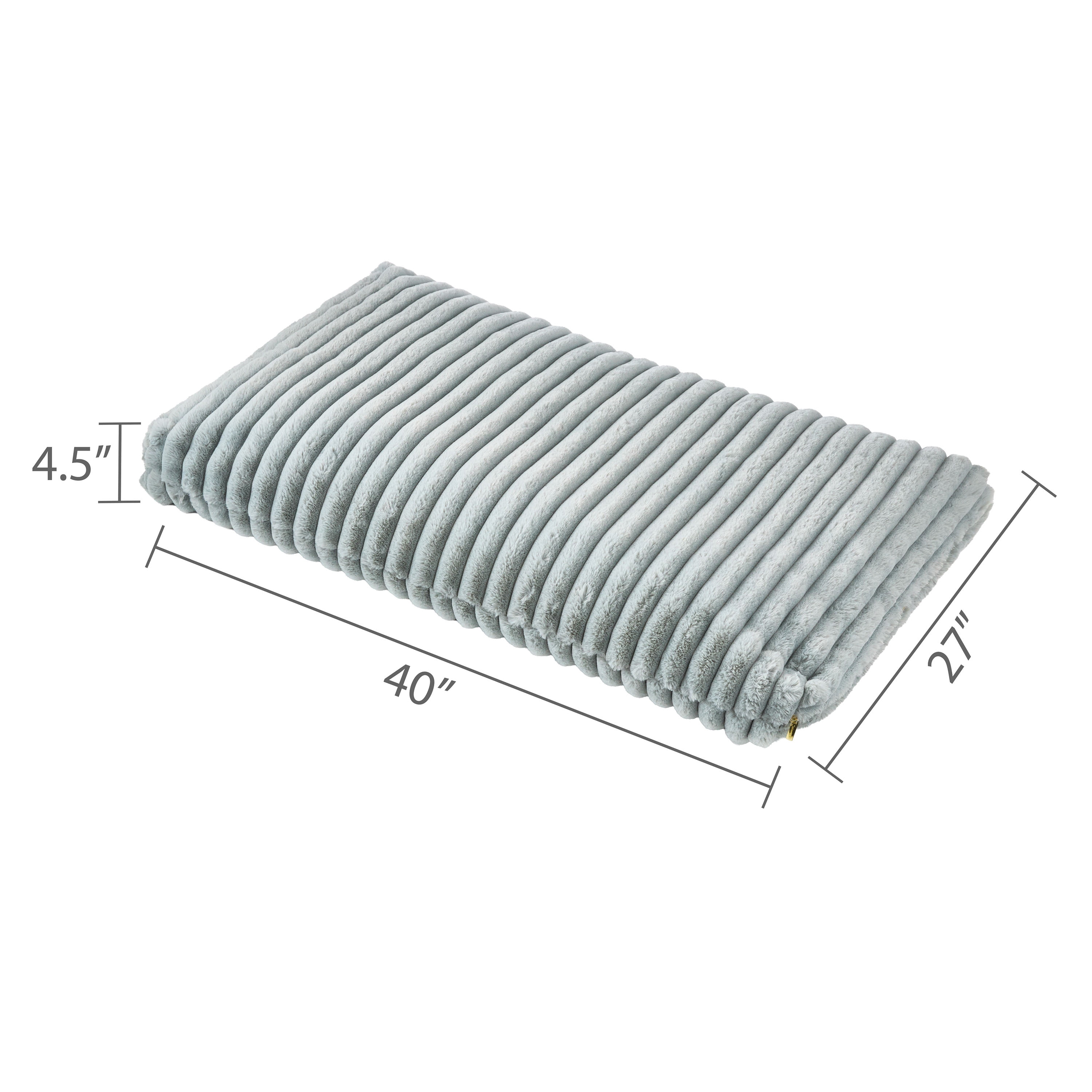 Vibrant Life Large Ribbed Orthopedic Pet Bed, Gray, 40" x 27"