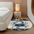 thumbnail image 2 of Round Rugs 3Ft, Coastal Crab Round Area Rug Washable Indoor Throw Carpet, Nautical Ocean Beach Fish Starfish Small Non Slip Circle Rug for Bedroom Living Room Home Decor Aesthetic, 2 of 8