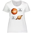 thumbnail image 3 of Inktastic Jupiter and Saturn Space Humor "Sup Saturn", "Sup Jupes" Women's Plus Size T-Shirt, 3 of 5