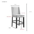 thumbnail image 2 of Carolina Classics Laurant Upholstered 24" Wood Counter Stool in Gray (Set of 2), 2 of 6