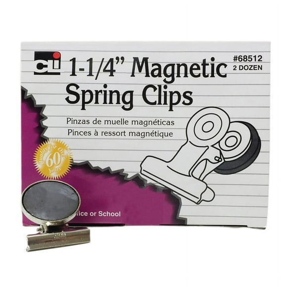 Pinces à Ressort Magnétique, 1-1/4", Boîte de 24