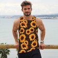 thumbnail image 6 of Lsque Red Black Plaid Sunflower Pattern Mens Tank Tops Muscle Athletic Quick Dry Sleeveless Workout Fitness T Shirts Beach Tank Top, Loose-fit Sleeveless Shirt for Men-4X-Large, 6 of 7