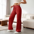 thumbnail image 3 of Sweatpants for Women Elastic High Waist Drawstring Wide Straight Leg Casual Loose Workout Gym Sweat Pants, 3 of 7