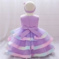 thumbnail image 5 of ZACPNCV Baby Girl Dress Sleeveless Sequins Princess Dresses Toddler Wedding Birthday Party Gown Dresses Purple 2-3 Years, 5 of 9