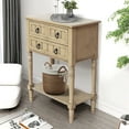 thumbnail image 2 of Entryway Table with Storage, Rustic Small Console Table w/ 3 Drawers & Open Bottom Shelf, Skinny Wood Console Table, Narrow Sofa Side Table for Living Room, Foyer, Entry Table, Sahara, 2 of 6