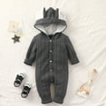 thumbnail image 3 of EINCcm Animal Romper, Long Sleeve Hooded Jumpsuit, Fall And Winter Cute Outfit Clothes, for Newborn Baby Toddler Boys Girls Black 12-18 Months, 3 of 8
