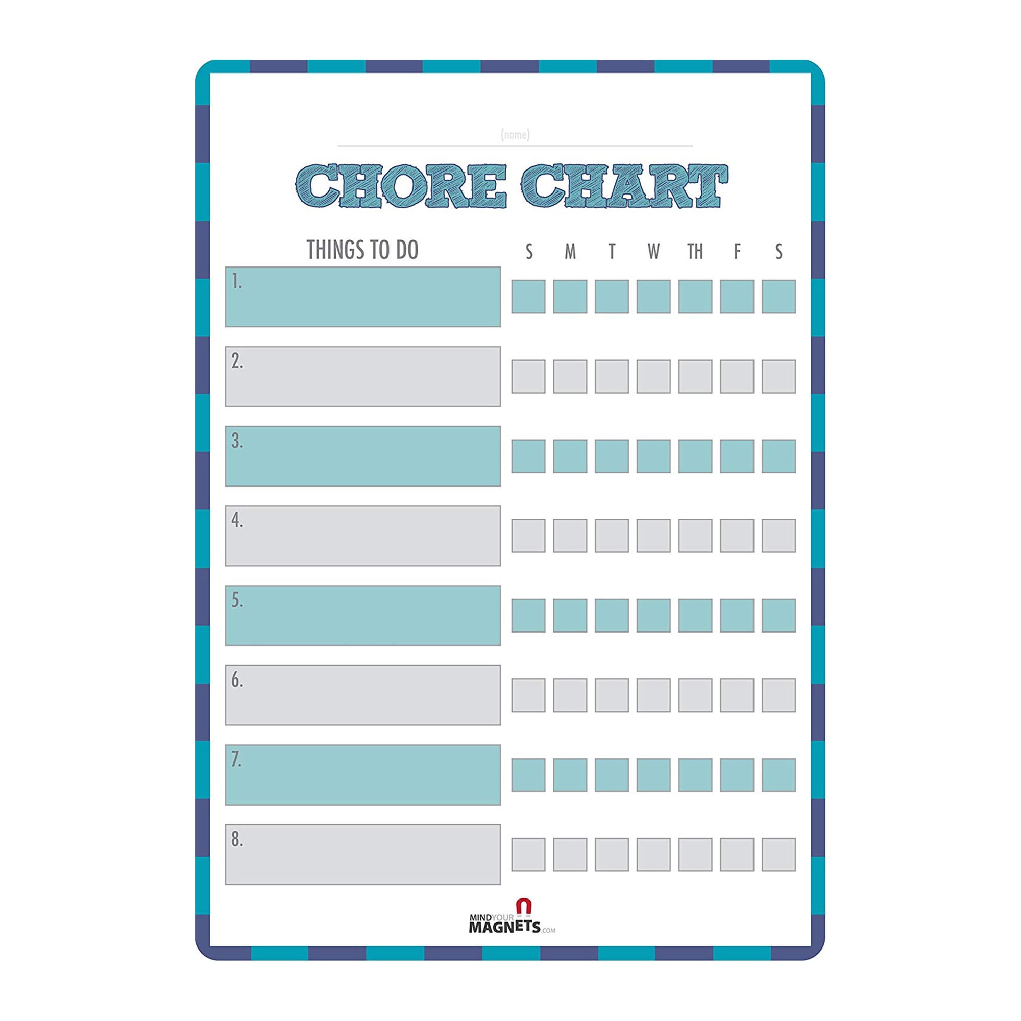 Dry Erase Kids Chore Chart Laminated Weekly Chore Chart for Kids