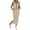 Beige, variant on Women's 2 Piece Skirt Set Cotton V Neck Faux Button Tank Tops Matching High Waist Midi Skirt 2026 Summer Spring Vacation Outfits Black L