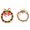 Red Green Gold + Pure Gold, variant on 2pcs Creative Christmas Wreath Wrought Iron Christmas Bell String Pendant Christmas Decorations