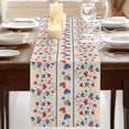 thumbnail image 3 of Table Runners 70 Inches Long Dress Scarves, Independence Day Farmhouse Coffee/Dining/Kitchen Table Decor, Holiday Table Runner, 4th of July Red Blue Strip Love Burlap 13x70 Inch, 3 of 9