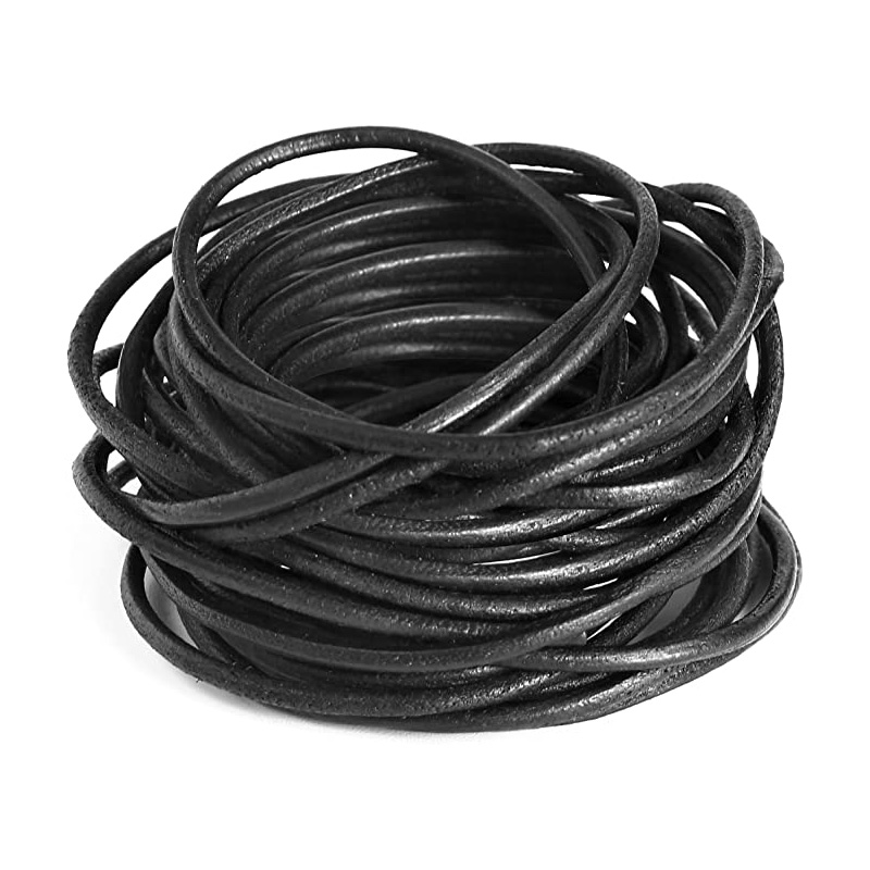 Avamo Genuine Leather Cord Leather Laces Strip Braiding String Tan for