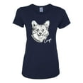 thumbnail image 2 of Cute Corgi Dog Lover Pet Owner Animal Lover Womens Graphic T-Shirt, Navy, Large, 2 of 4