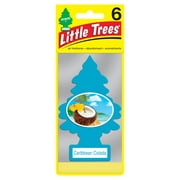 Little Trees Auto Air Freshener, Hanging Card, Caribbean Colada Fragrance 6-Pack