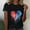 Black, variant on 4th of July Graphic Tee for Women Heart Independence Day Shirts Crew Neck American Flag Tops Short Sleeve Boho T-Shirt Bohemian Tee Blouse Clothes