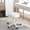 White, variant on Round Rolling Stool with Wheel，Height Adjustable Swivel Stool，Drafting Work Tatto Massage Spa Salon chair，PU Leather Small Office Chair，White
