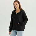 thumbnail image 2 of SUNBS Hoodies for Women Half Boutton Sweatshirts Pullover Drawstring Fall Clothes With Pocket, 2 of 6