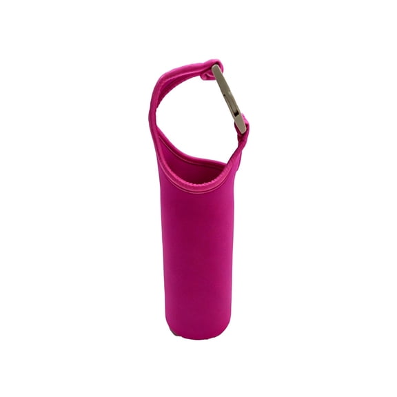 Neoprene Water Bottle Sleeves, Water Bottle Carrier Insulators Beverage Bottle Can Sleeves with Adjustable Carrying Handle, 10.2" Portable for Hiking Cycling Camping Travel - Magenta