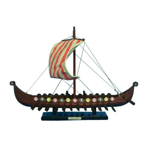 Wooden Viking Drakkar Model Boat 14''
