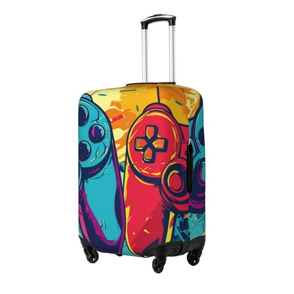 Gukieu Gaming Print Suitcase Protective Cover, Elastic Zipper Buckle Suitcase Protective Cover, Suitable for Travel, Business Trip-Small