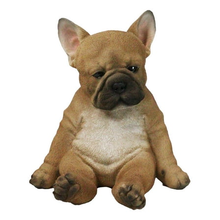 Laid Back Sitting Realistic Adorable French Bulldog Puppy Dog Figurine 7.5"H