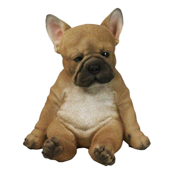 Laid Back Sitting Realistic Adorable French Bulldog Puppy Dog Figurine 7.5"H