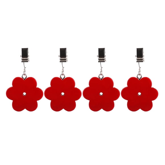 Set de 4 pinzas para mantel TwoFish con flores rojas