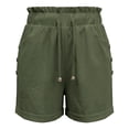 thumbnail image 5 of Summer Casual Shorts for Women Elastic High Waist Drawstring Loose Fit Lightweight Beach Shorts with Pockets, 5 of 5