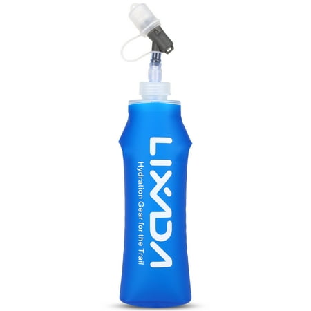 

Carevas Foldable Soft Water Bottle with Straw BPA Free Soft Hydration Bottle for Backpacking Cycling Hiking Camping Running