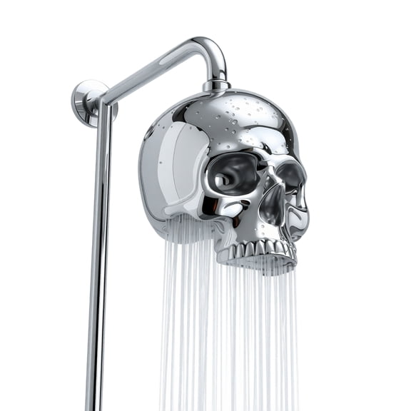 Halloween Metal Skull Shower Head, Faux Skull Decoration for Bathroom Shower Party Prop Festival Decoration