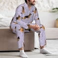 thumbnail image 7 of Honeii German Shepherd Dog Pattern Mens Pajamas Set,2pcs Men's Lounge Long Sleeve Sleep Shirt and Pajama Bottoms Sleepwear Set,Mens Pjs Sets-X-Large, 7 of 7