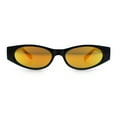 thumbnail image 4 of Womens Oval Color Mirror Rectangle Retro 90s Thick Temple Sunglasses Black - Orange Mirror, 4 of 7