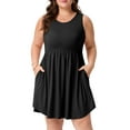 thumbnail image 3 of Cueply Plus Size Summer Dresses for Curvy Women Casual Sleeveless Crew Neck Loose Womens Midi Dresses, 3 of 9