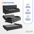 thumbnail image 3 of LASE Muebles Sofá Cama Matrimonial Río Reclinable 3 Posiciones Sala Lino Azul, 3 of 5