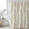 thumbnail image 2 of 60x72 Inch Shower Curtains for Bathroom, Green Botanical Fabric Bath Curtain Decor, Pastoral Elegant Spring Floral Rustic Waterproof Restroom Curtains Shower Set Accessories with 12 Hooks 60 Inch, 2 of 7