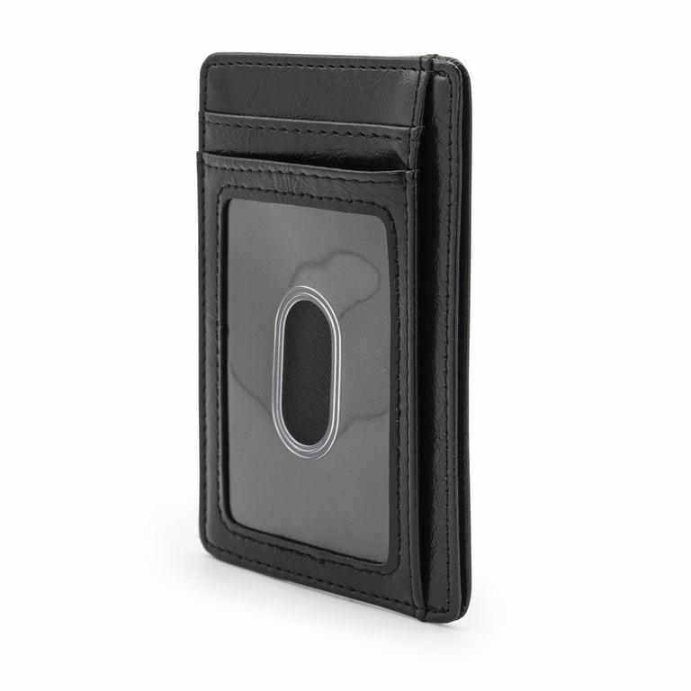 Bell Howell RFID Blocking Wallet for Men PU Leather Plain Black