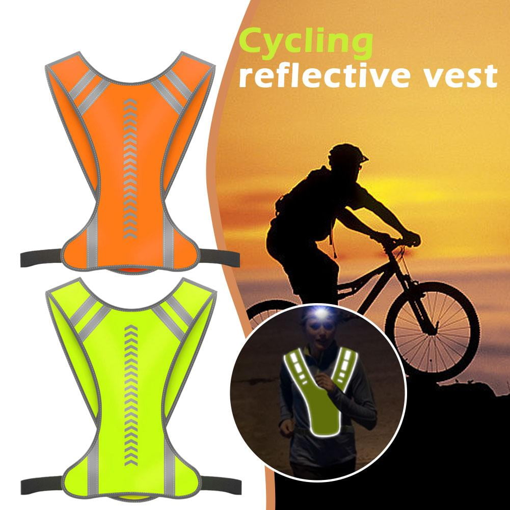 Reflective Running Safety Vest Adjustable High Visibility Vest for Night Running Cycling Walking Emergency Outdoor Use