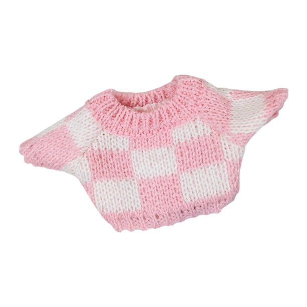 Traje de vestimenta de ropa de muñeca para muñecas de 20 cm accesorios de muñecas coleccionables cómodos accesorios de fotografías de diy suéter de rosado