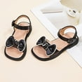 thumbnail image 2 of LNMQLPDBS Toddler Girl Summer Shoes Little Child Soft Bottom Non-Slip Color Block Bow Decoration Sandals Comfort Flat Princess Shoes Girls Sandals Size 12 Dress Shoes for Flower Girl, 2 of 8